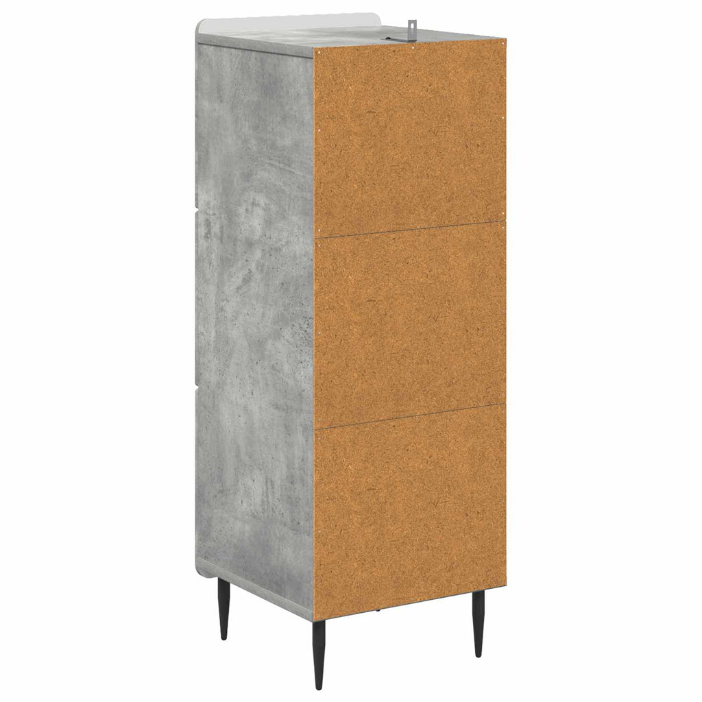 vidaXL Szafka z Szufladami Betonowy szary 33 x 34,5 x 92 cm