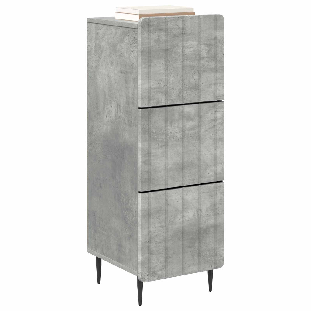 vidaXL Szafka z Szufladami Betonowy szary 33 x 34,5 x 92 cm