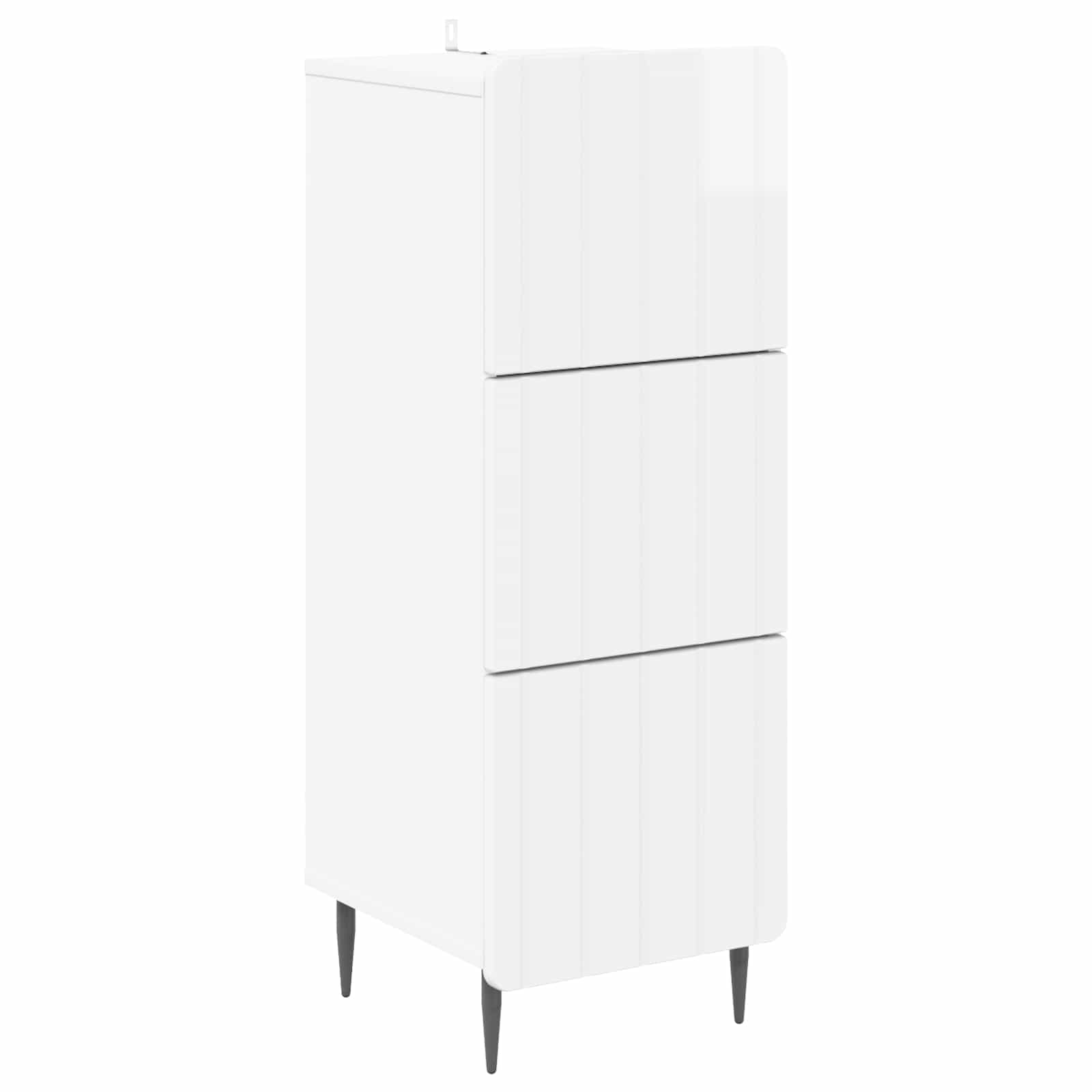 vidaXL Szafka z Szufladami Biały wysoki połysk 33 x 34,5 x 92 cm