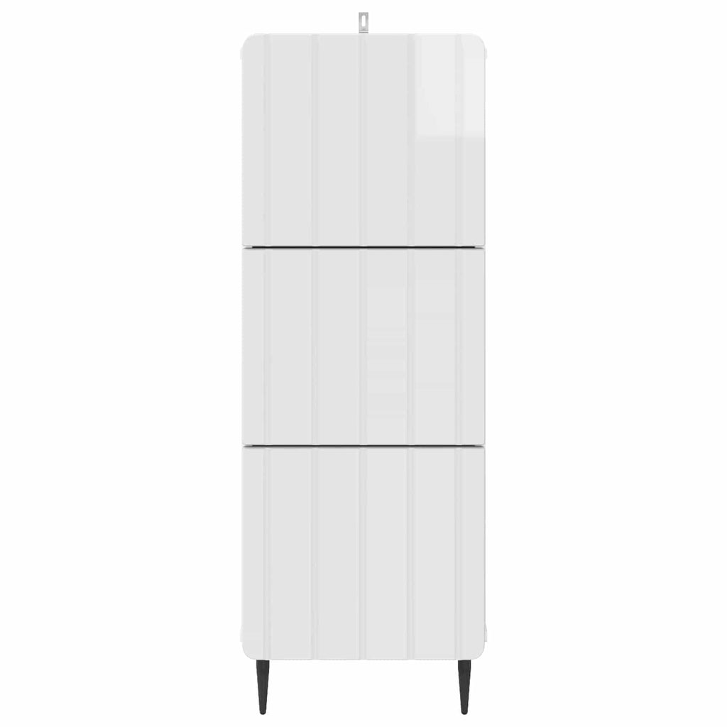 vidaXL Szafka z Szufladami Biały wysoki połysk 33 x 34,5 x 92 cm