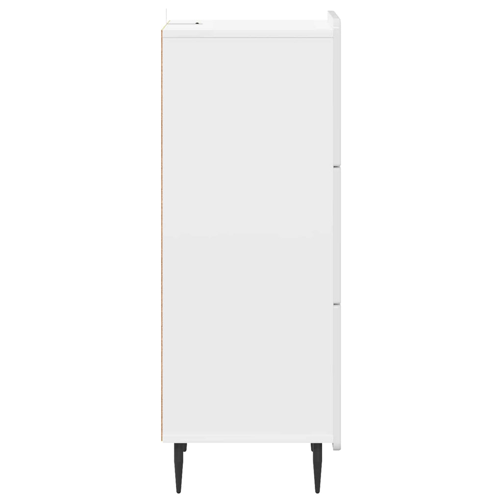 vidaXL Szafka z Szufladami Biały wysoki połysk 33 x 34,5 x 92 cm