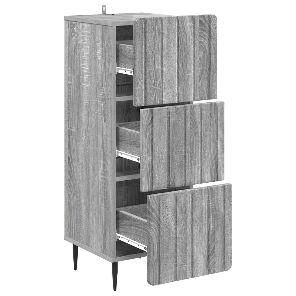 vidaXL Szafka z Szufladami Szary Sonoma 33 x 34,5 x 92 cm