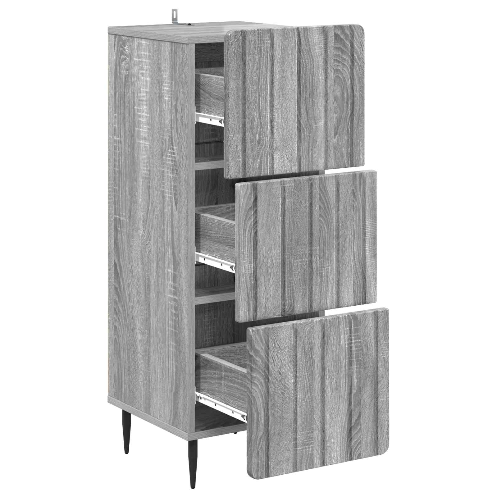 vidaXL Szafka z Szufladami Szary Sonoma 33 x 34,5 x 92 cm
