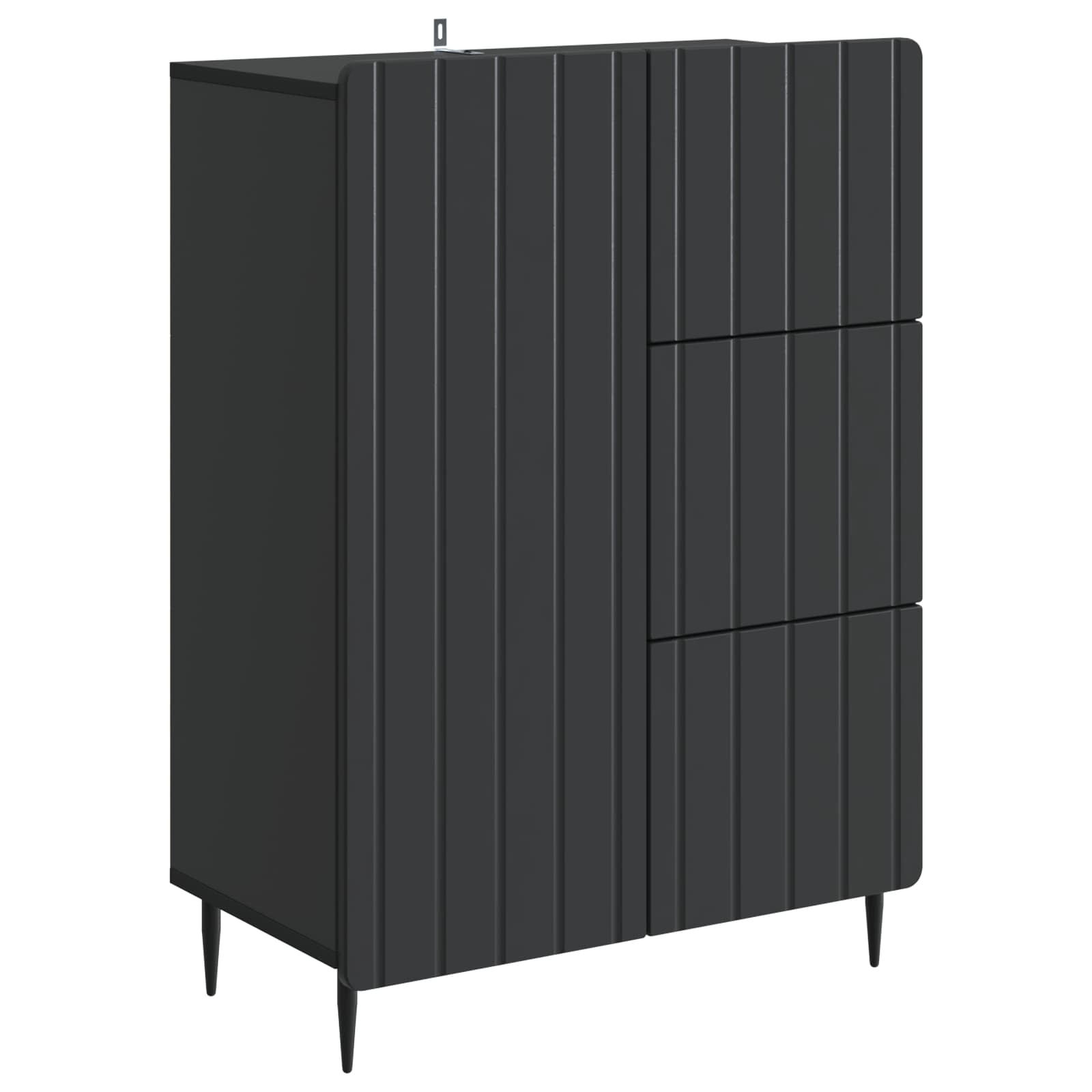 vidaXL Bufet z szufladą Czarny 66 x 34,5 x 91,5 cm Drewno inżynieryjne