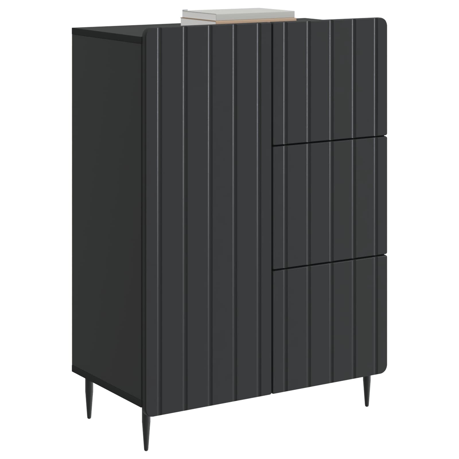 vidaXL Bufet z szufladą Czarny 66 x 34,5 x 91,5 cm Drewno inżynieryjne