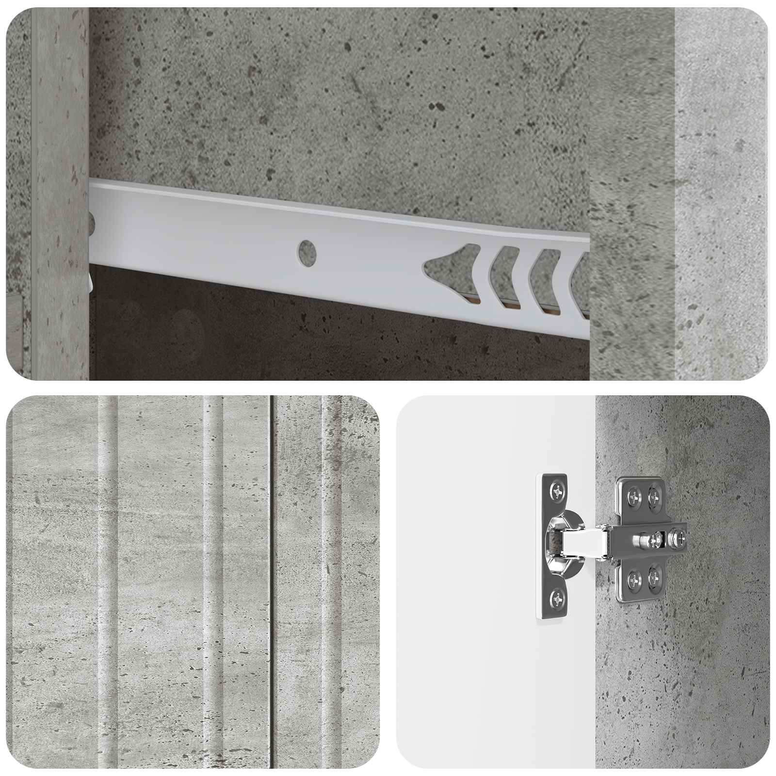 vidaXL Bufet Betonowy szary 66 x 34,5 x 91,5 cm Drewno inżynieryjne