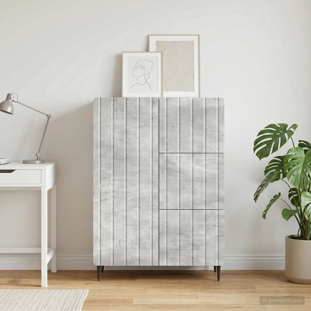 vidaXL Bufet Betonowy szary 66 x 34,5 x 91,5 cm Drewno inżynieryjne