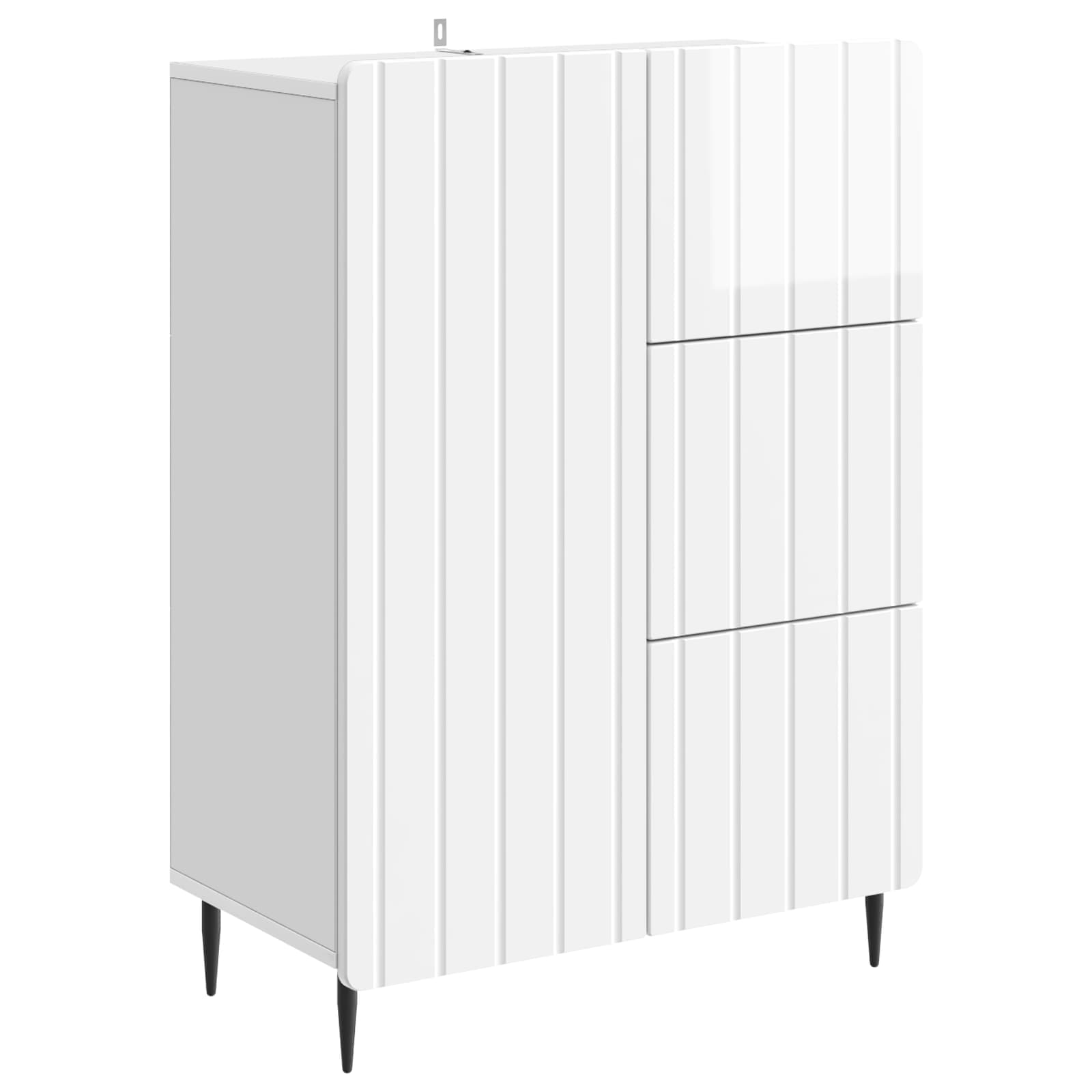 vidaXL Bufet z szufladą Biały wysoki połysk 66 x 34,5 x 91,5 cm