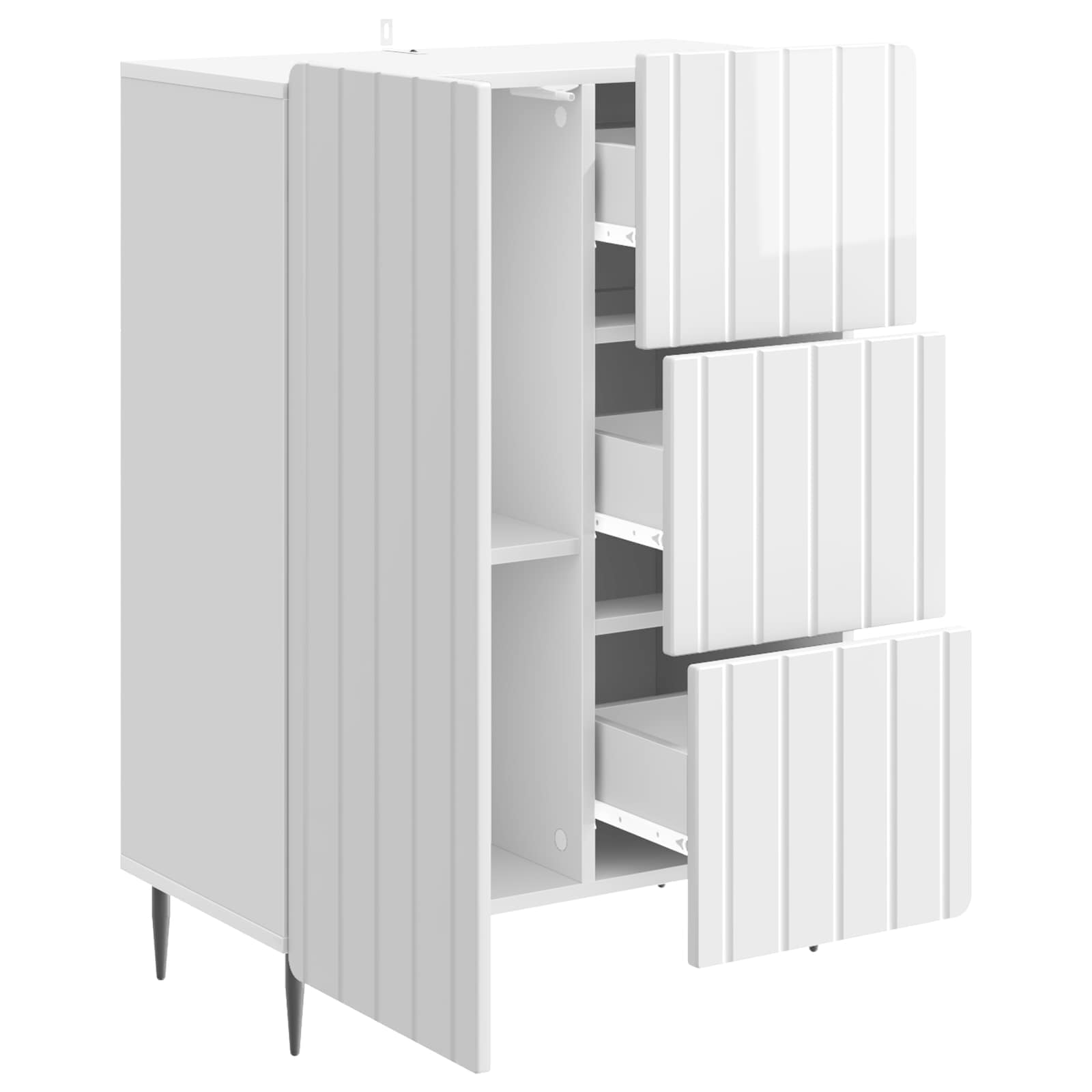 vidaXL Bufet z szufladą Biały wysoki połysk 66 x 34,5 x 91,5 cm