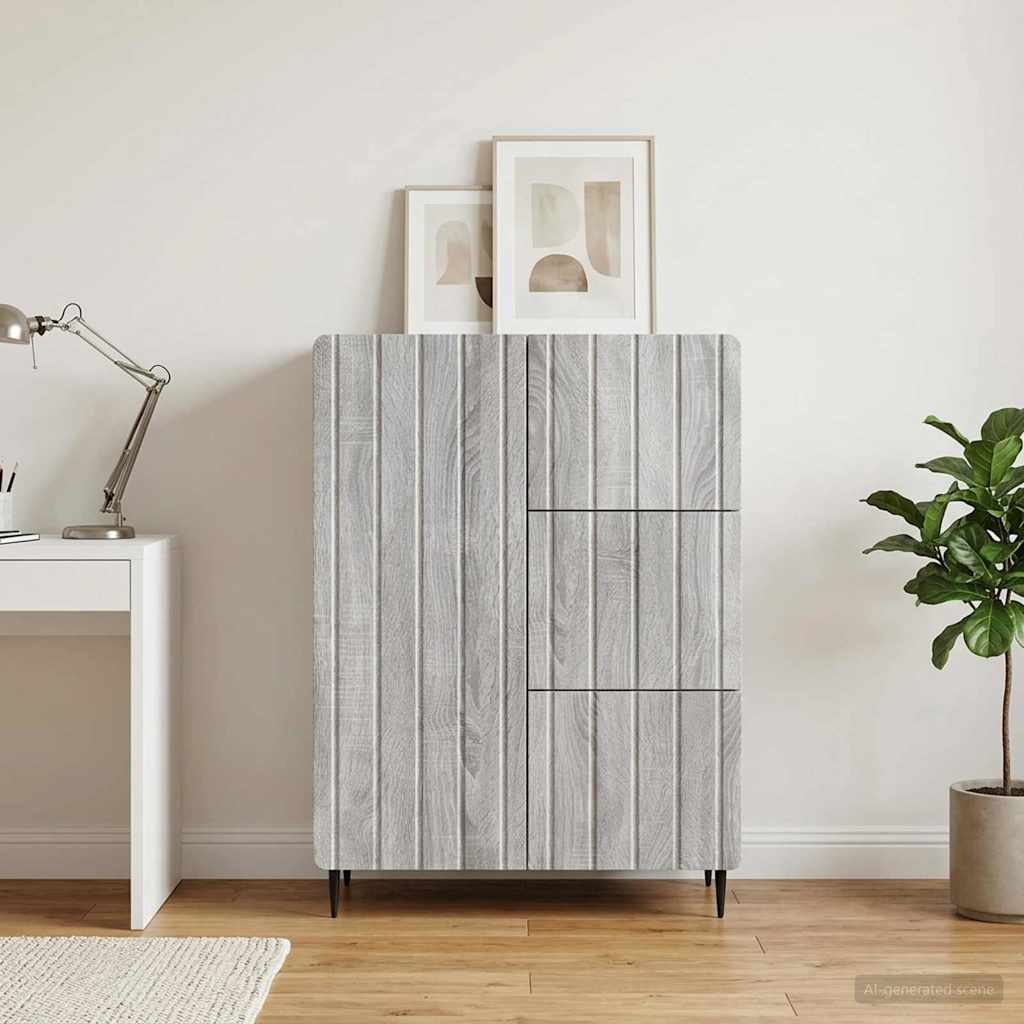 vidaXL Bufet Szary Sonoma 66 x 34,5 x 91,5 cm Drewno inżynieryjne