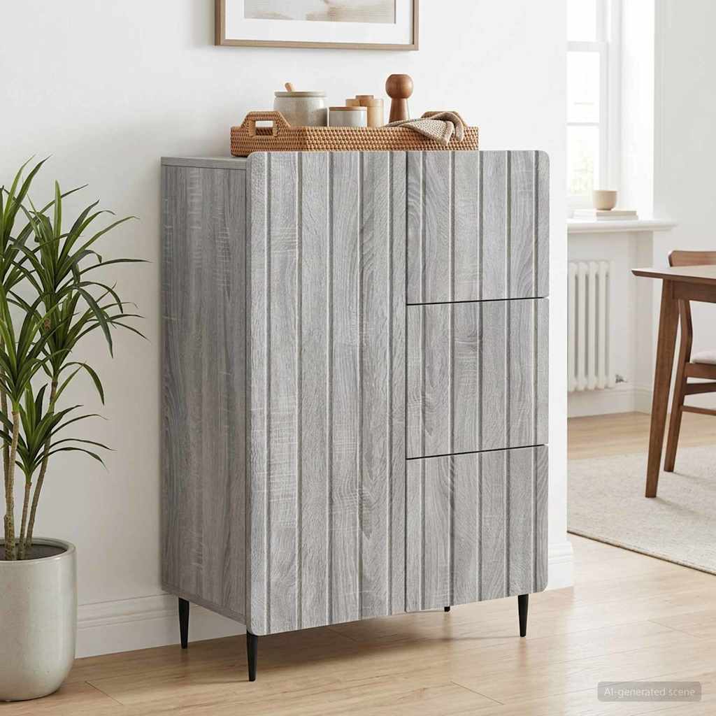 vidaXL Bufet Szary Sonoma 66 x 34,5 x 91,5 cm Drewno inżynieryjne