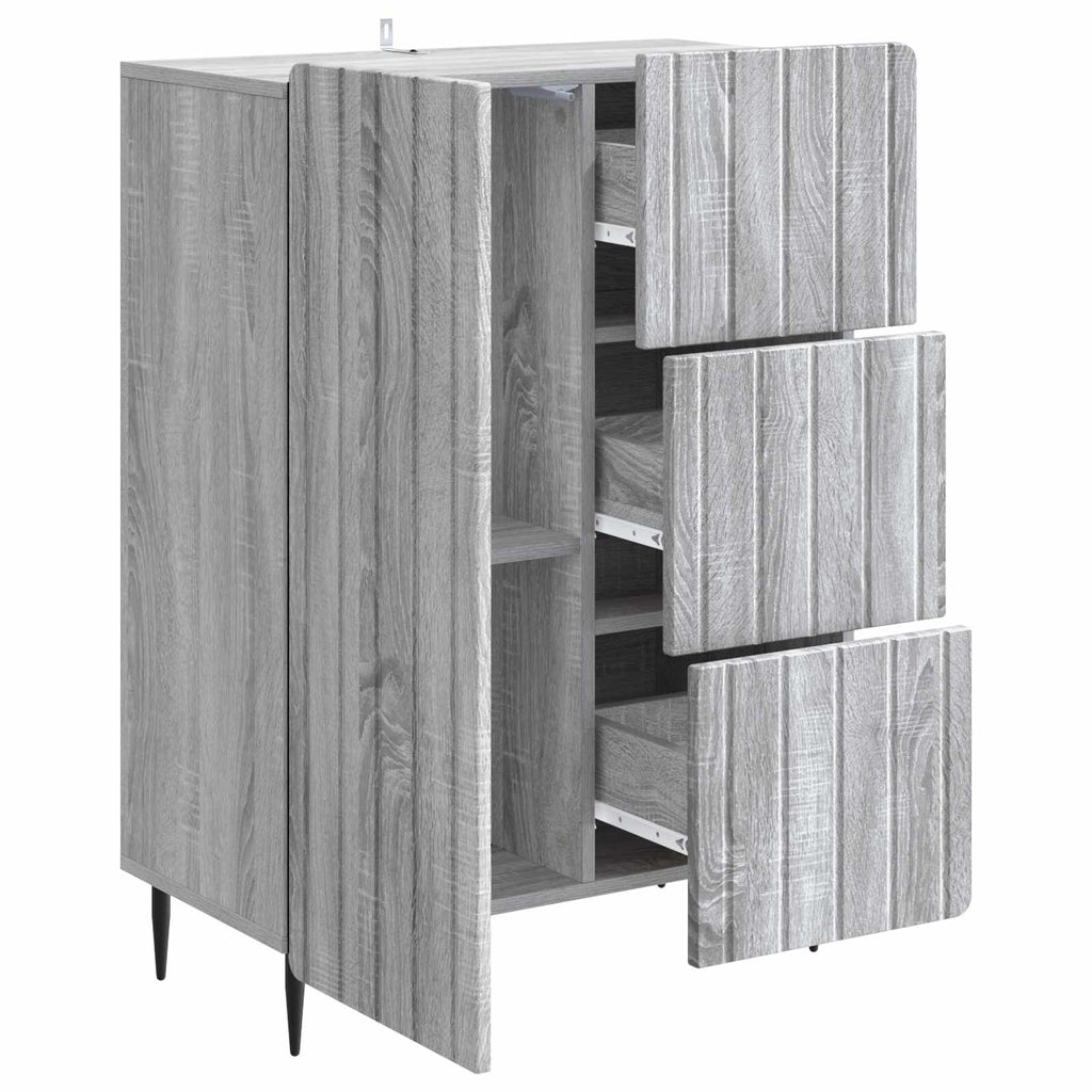 vidaXL Bufet Szary Sonoma 66 x 34,5 x 91,5 cm Drewno inżynieryjne