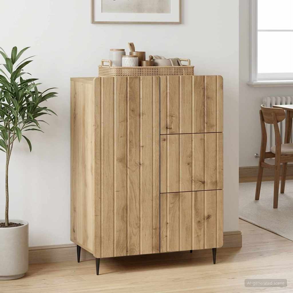 vidaXL Bufet Dąb artisan 66 x 34,5 x 91,5 cm Drewno inżynieryjne