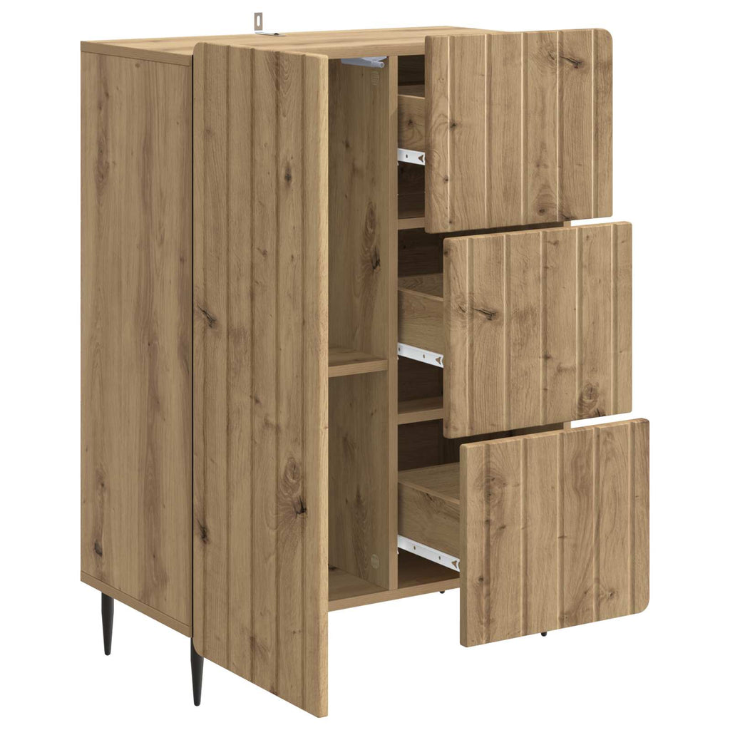 vidaXL Bufet Dąb artisan 66 x 34,5 x 91,5 cm Drewno inżynieryjne