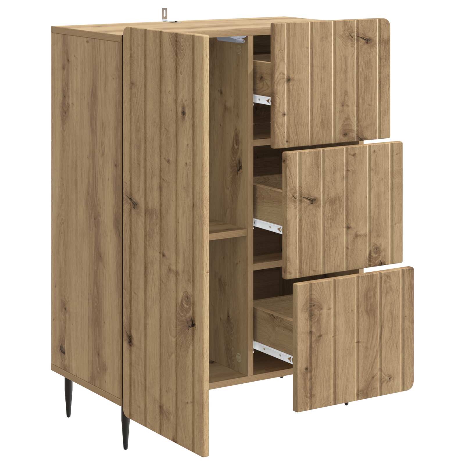 vidaXL Bufet Dąb artisan 66 x 34,5 x 91,5 cm Drewno inżynieryjne