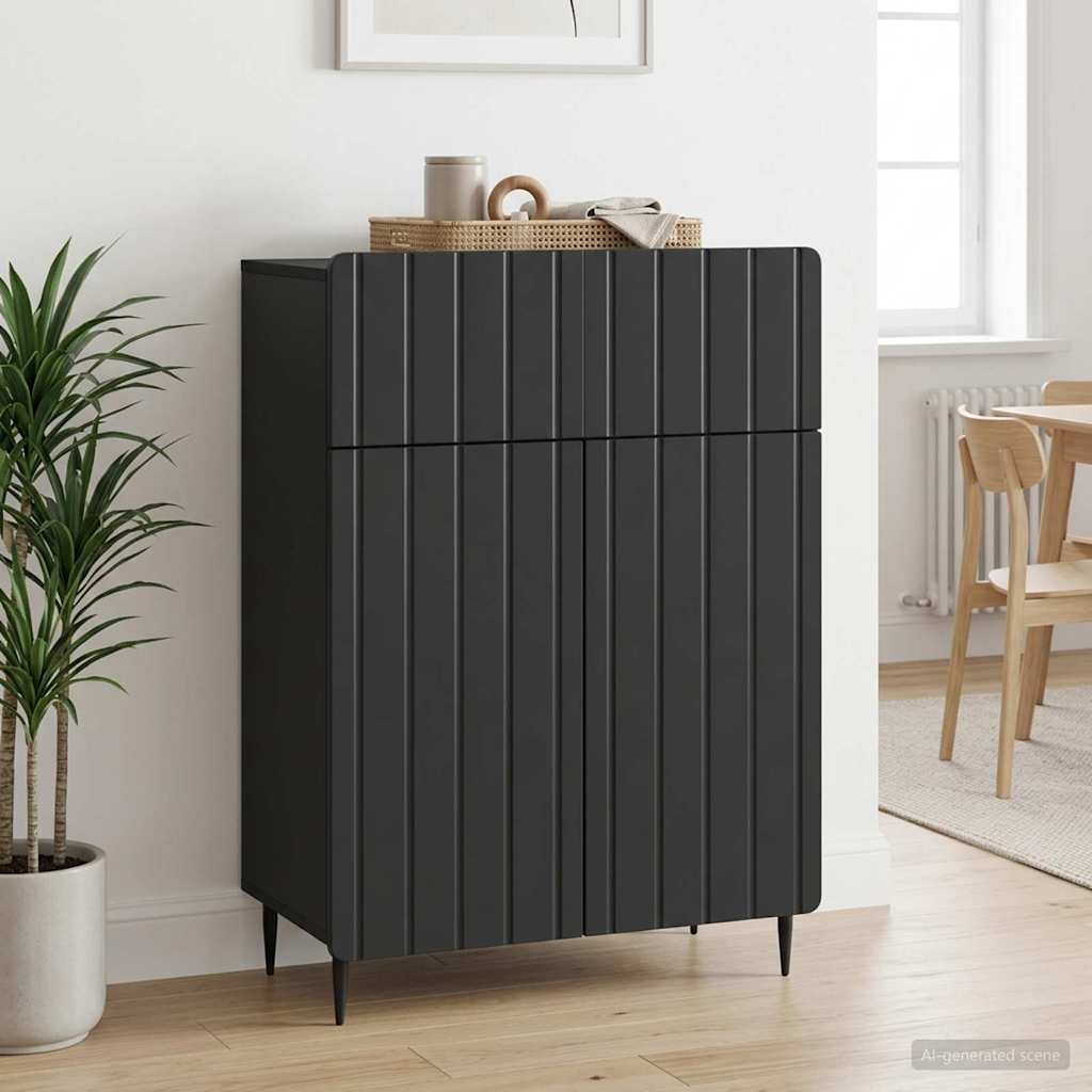 vidaXL Bufet z szufladą Czarny 66 x 34,5 x 92 cm Drewno inżynieryjne