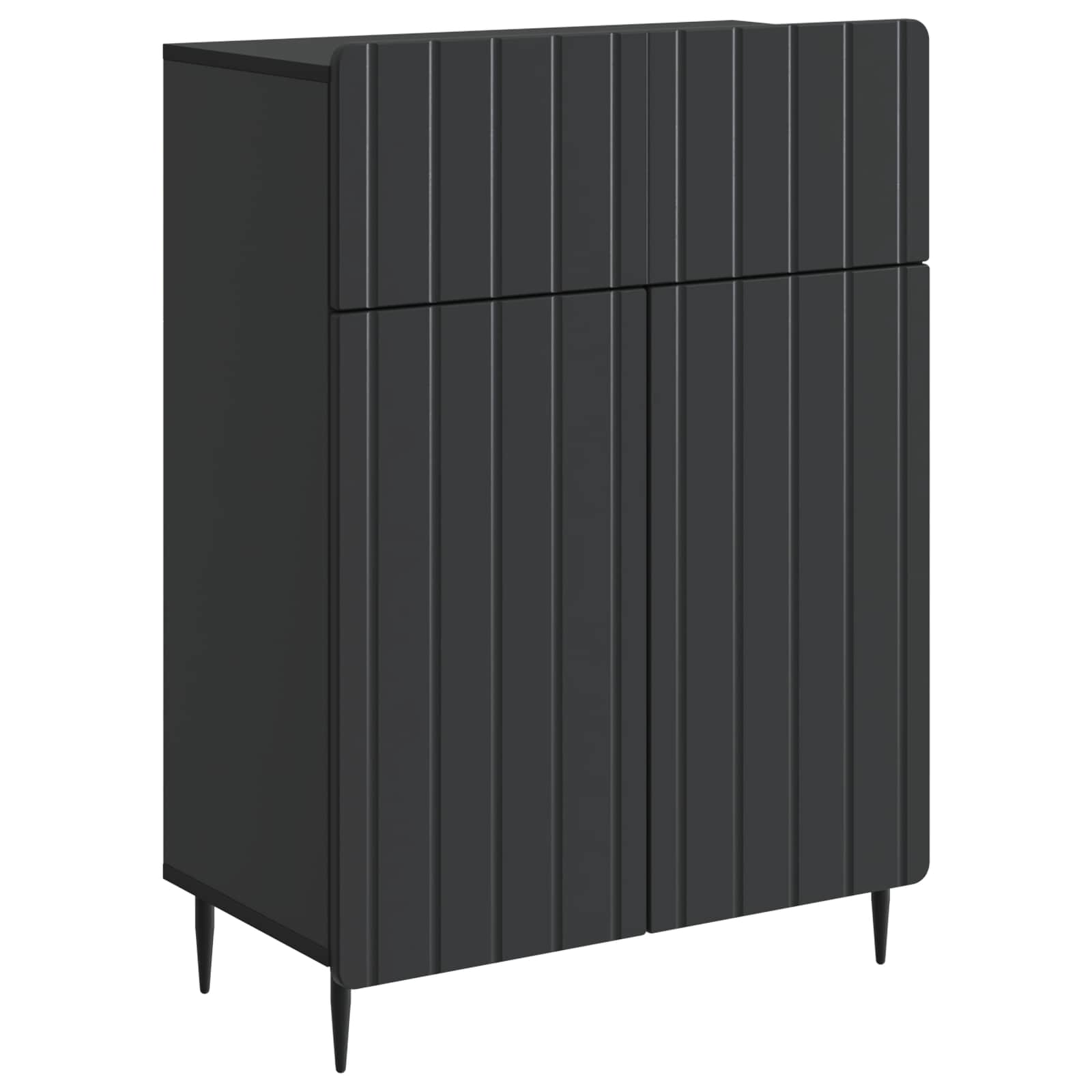 vidaXL Bufet z szufladą Czarny 66 x 34,5 x 92 cm Drewno inżynieryjne