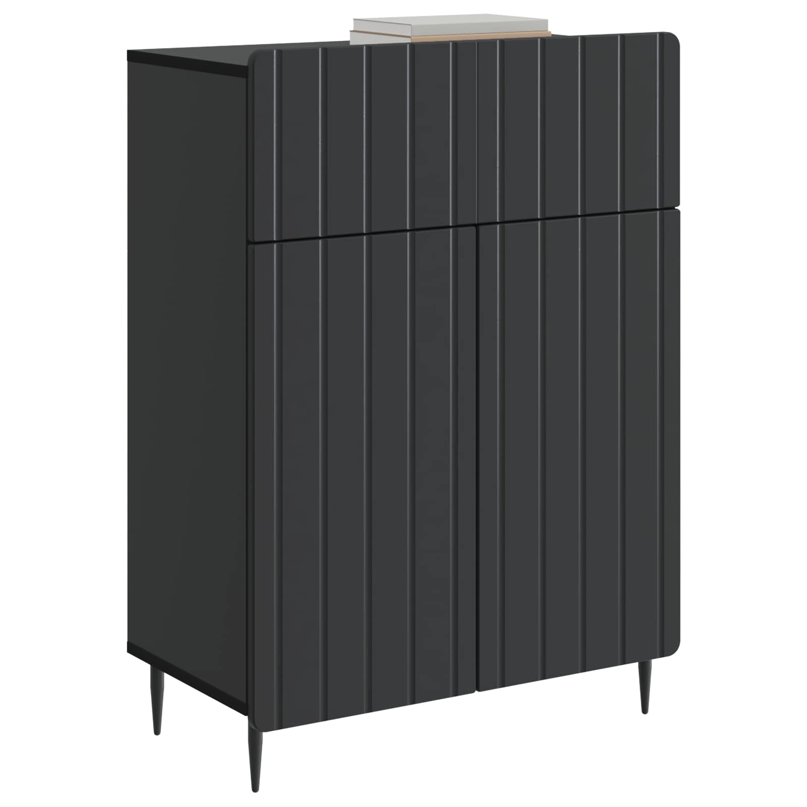 vidaXL Bufet z szufladą Czarny 66 x 34,5 x 92 cm Drewno inżynieryjne