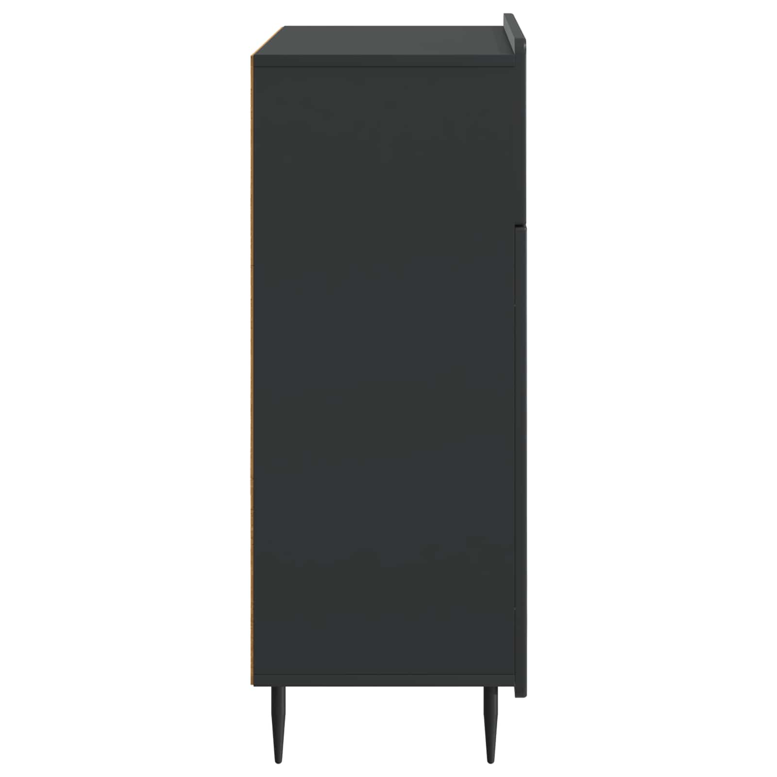 vidaXL Bufet z szufladą Czarny 66 x 34,5 x 92 cm Drewno inżynieryjne