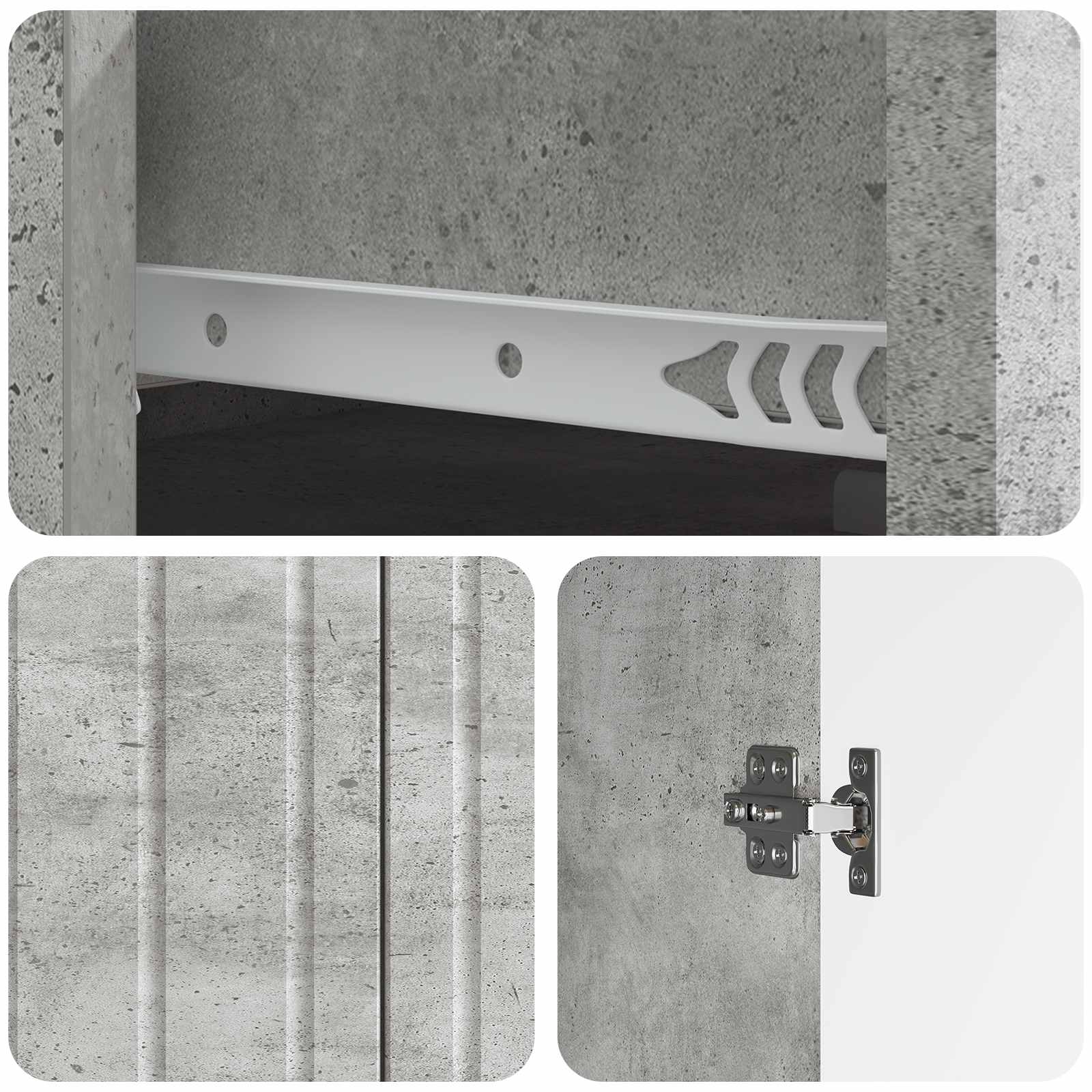 vidaXL Bufet Betonowy szary 66 x 34,5 x 92 cm Drewno inżynieryjne