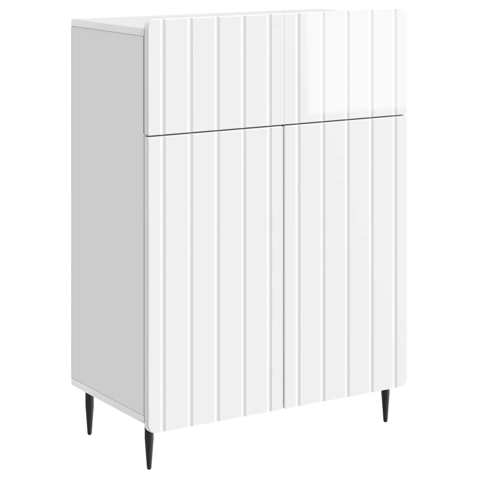 vidaXL Bufet Biały wysoki połysk 66 x 34,5 x 92 cm Drewno inżynieryjne