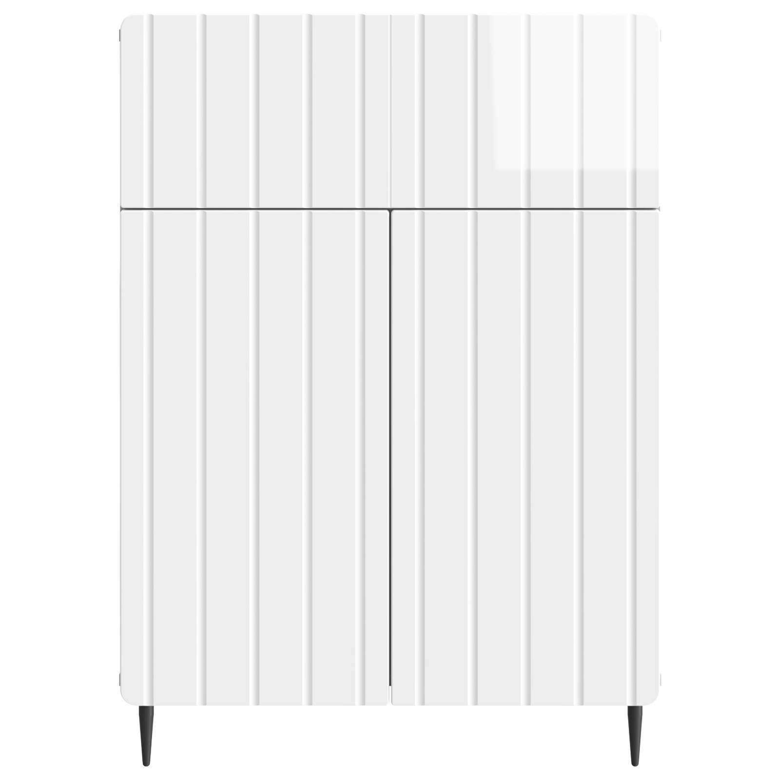 vidaXL Bufet Biały wysoki połysk 66 x 34,5 x 92 cm Drewno inżynieryjne