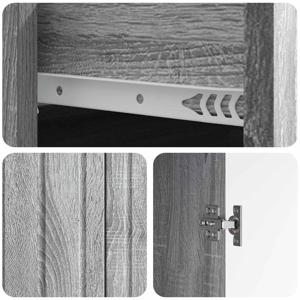 vidaXL Bufet Szary Sonoma 66 x 34,5 x 92 cm Drewno inżynieryjne