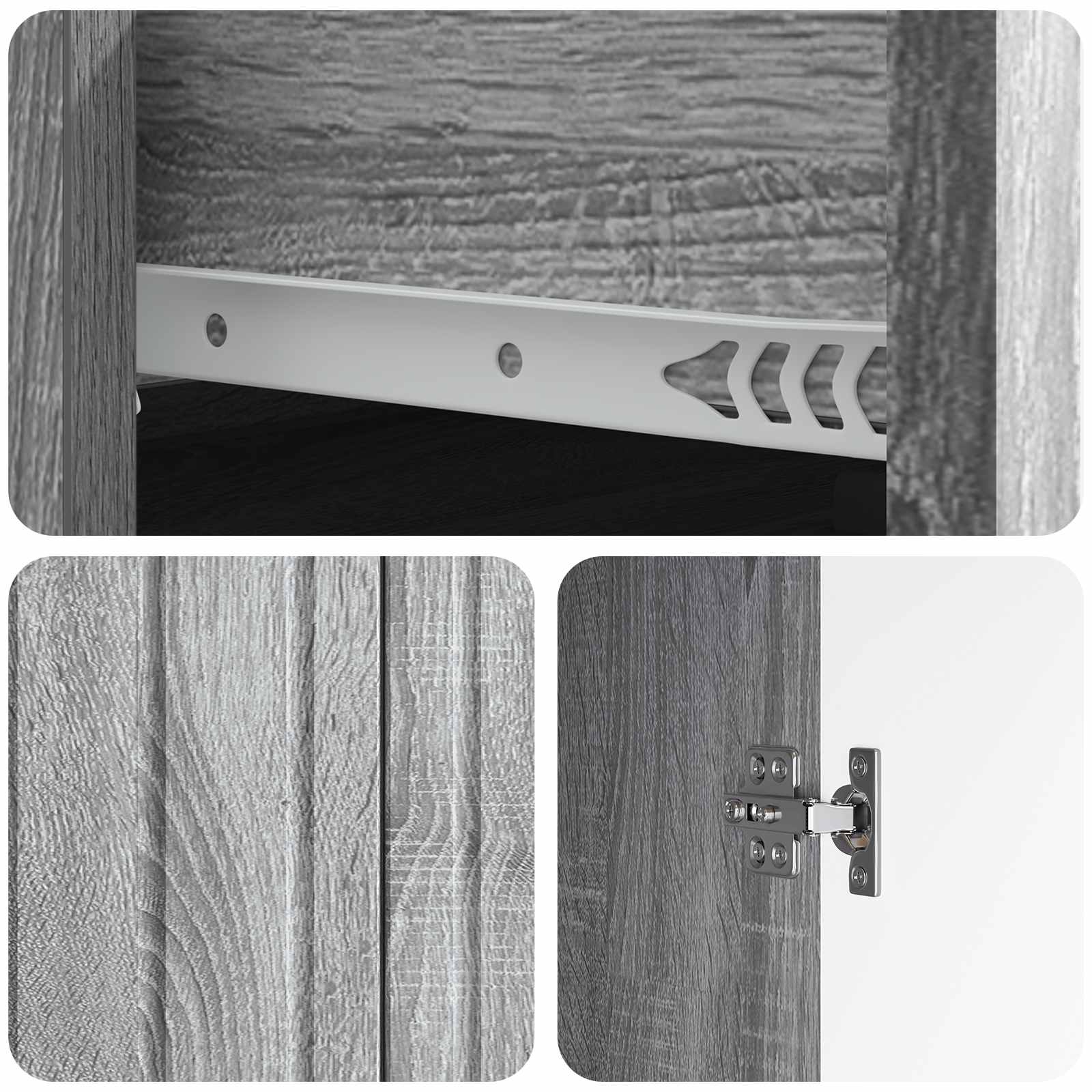 vidaXL Bufet Szary Sonoma 66 x 34,5 x 92 cm Drewno inżynieryjne
