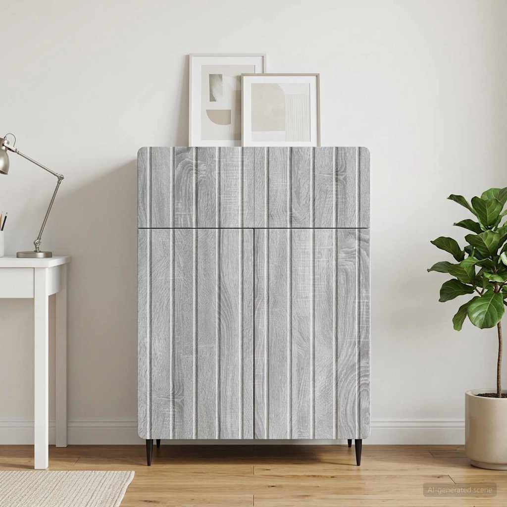 vidaXL Bufet Szary Sonoma 66 x 34,5 x 92 cm Drewno inżynieryjne