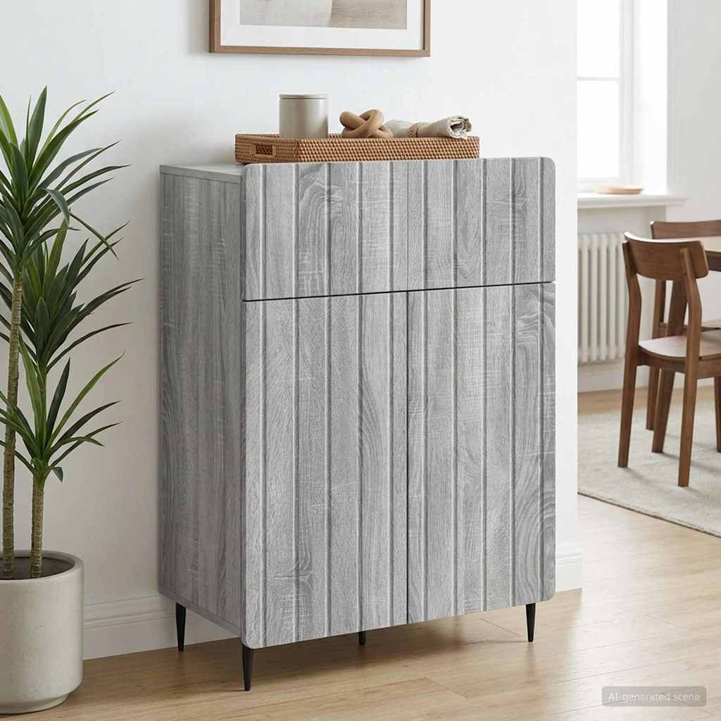 vidaXL Bufet Szary Sonoma 66 x 34,5 x 92 cm Drewno inżynieryjne