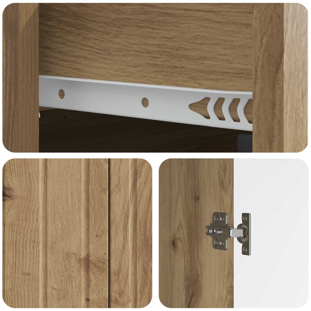 vidaXL Bufet Dąb artisan 66 x 34,5 x 92 cm Drewno inżynieryjne