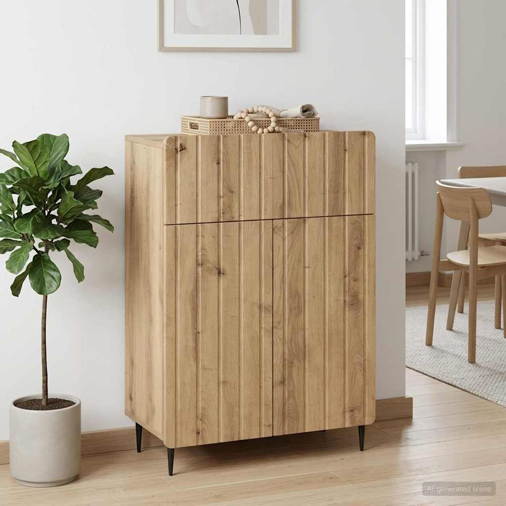 vidaXL Bufet Dąb artisan 66 x 34,5 x 92 cm Drewno inżynieryjne