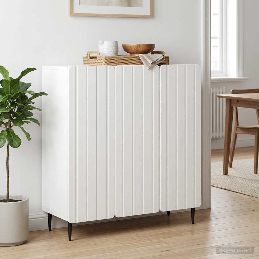 vidaXL Bufet Biały 89 x 34,5 x 82 cm Drewno inżynieryjne