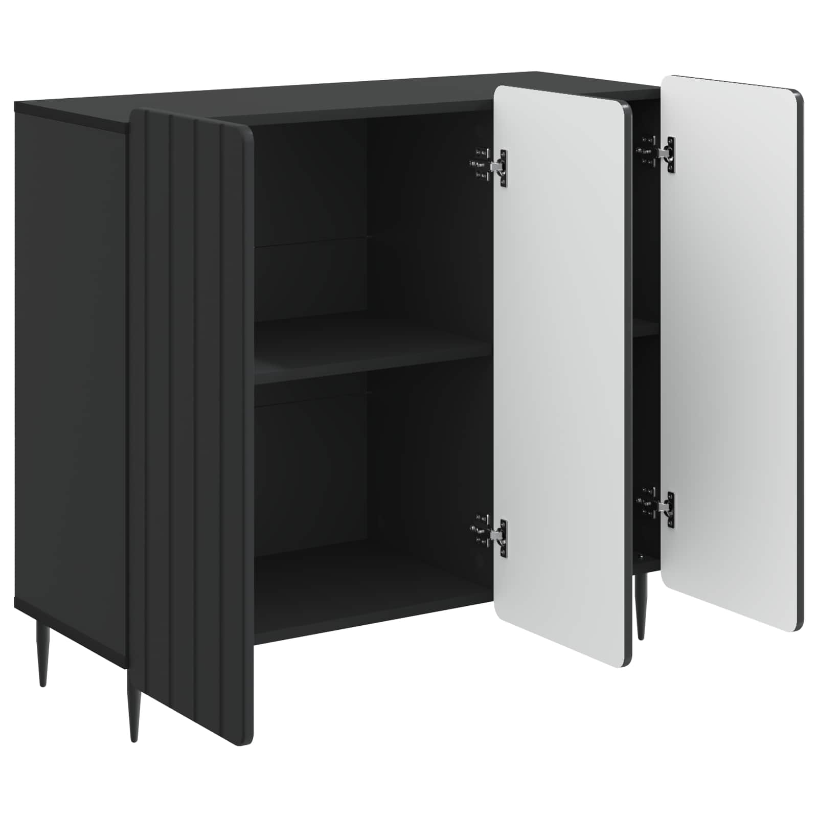 vidaXL Bufet Czarny 89 x 34,5 x 82 cm Drewno inżynieryjne