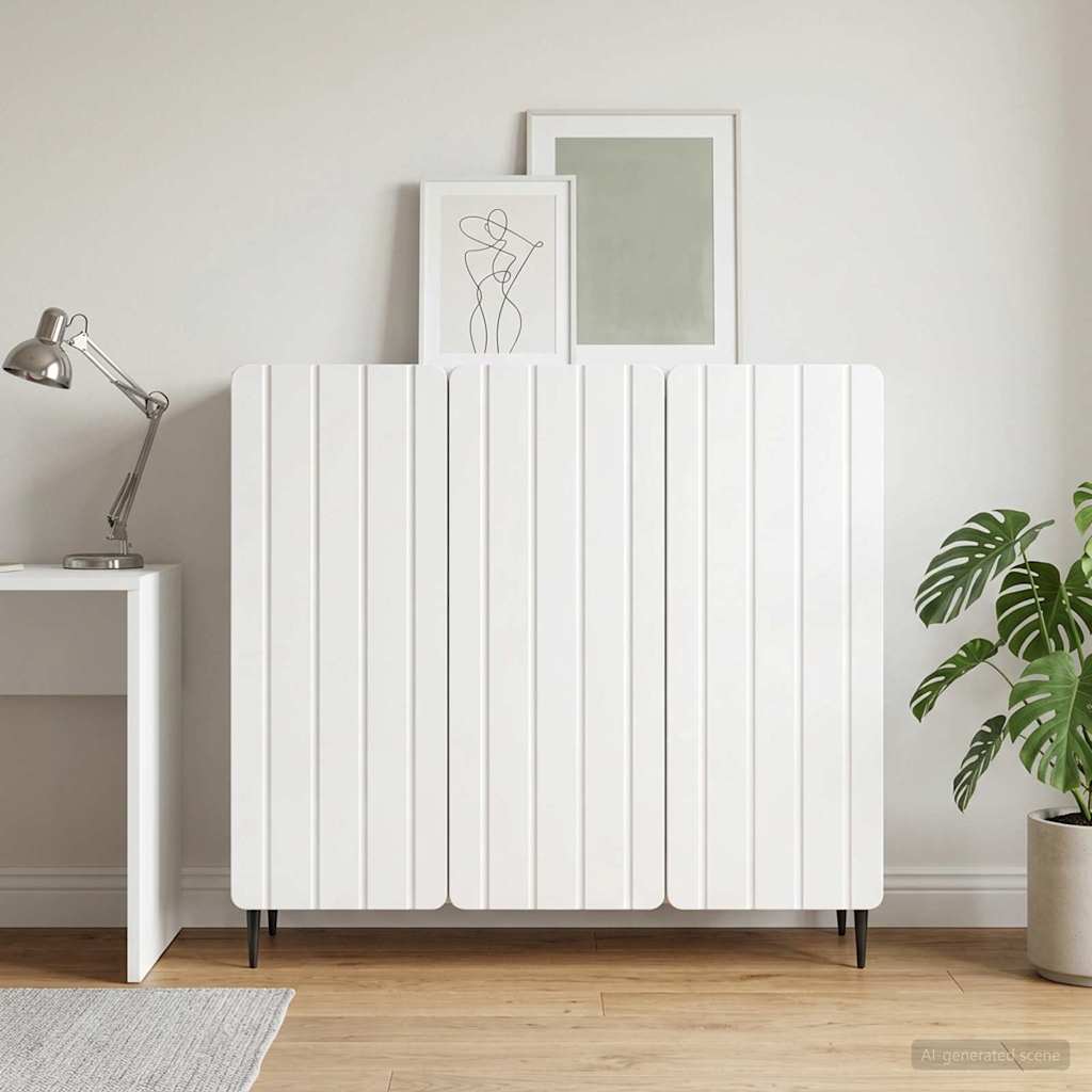 vidaXL Bufet Biały wysoki połysk 89 x 34,5 x 82 cm Drewno inżynieryjne