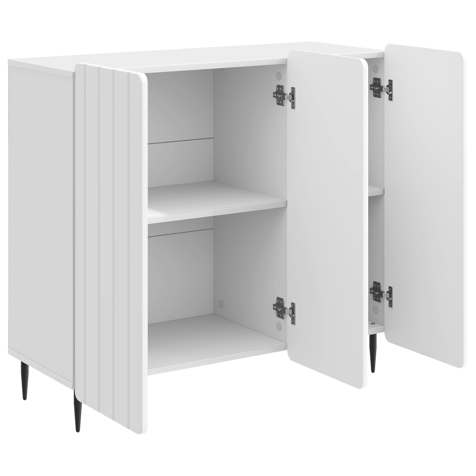 vidaXL Bufet Biały wysoki połysk 89 x 34,5 x 82 cm Drewno inżynieryjne
