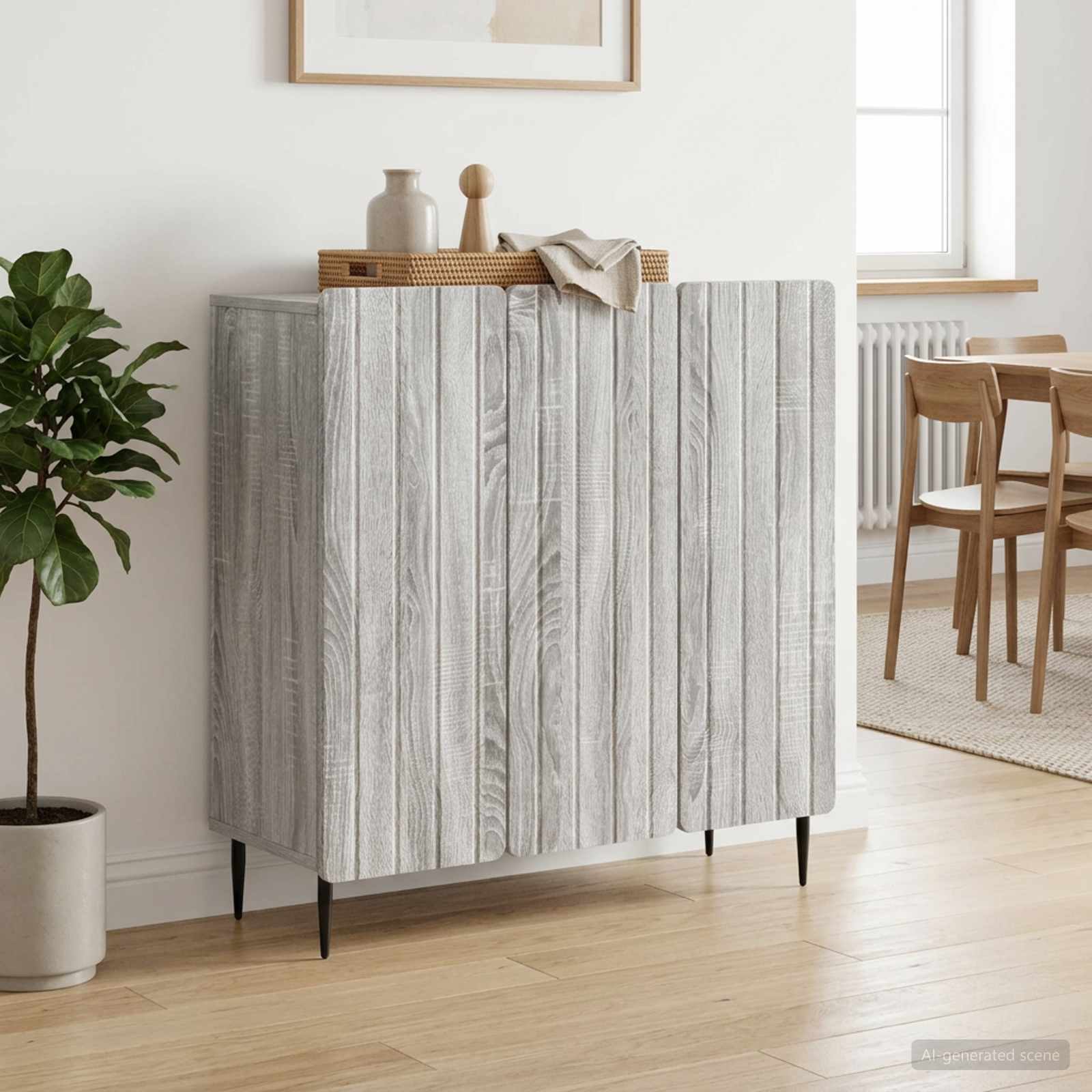 vidaXL Bufet Szary Sonoma 89 x 34,5 x 82 cm Drewno inżynieryjne