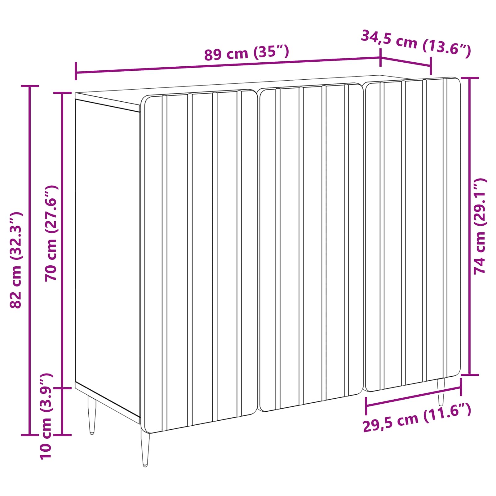 vidaXL Bufet Szary Sonoma 89 x 34,5 x 82 cm Drewno inżynieryjne