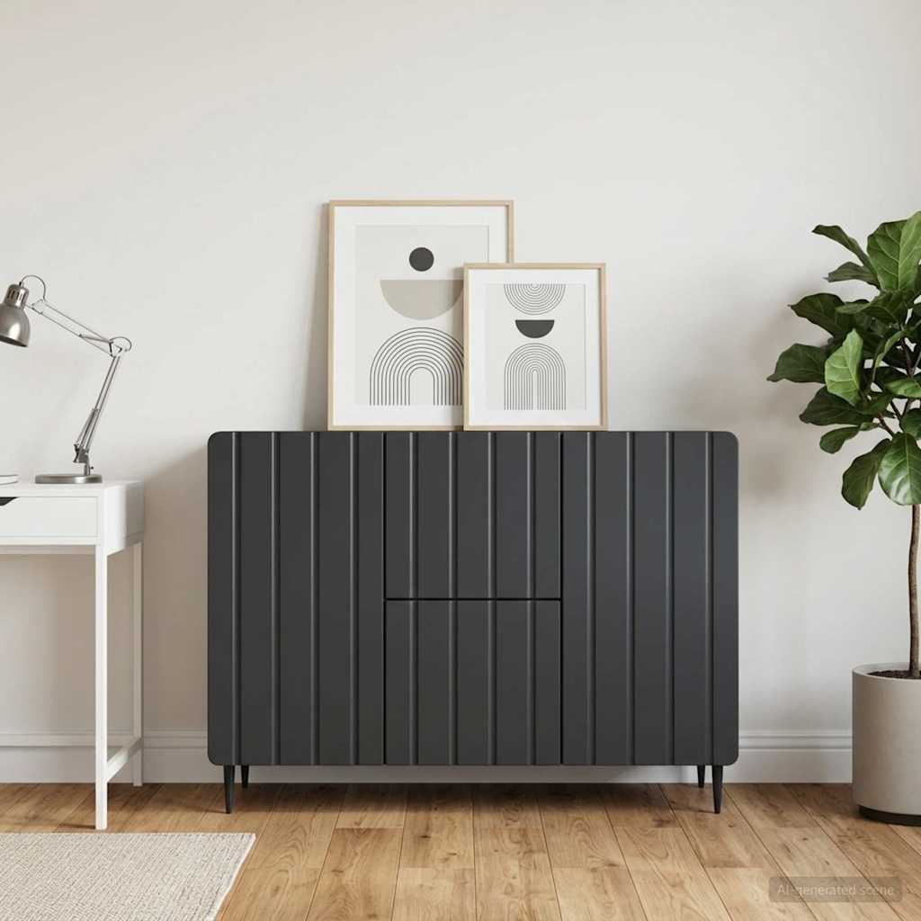 vidaXL Bufet z szufladą Czarny 89 x 34,5 x 62 cm Drewno inżynieryjne
