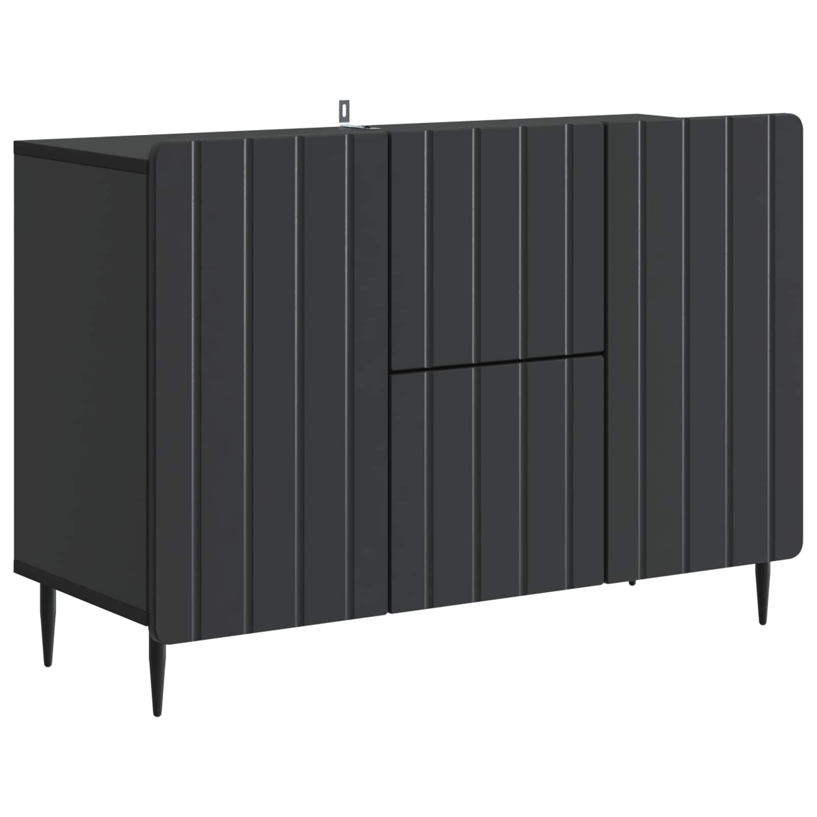 vidaXL Bufet z szufladą Czarny 89 x 34,5 x 62 cm Drewno inżynieryjne