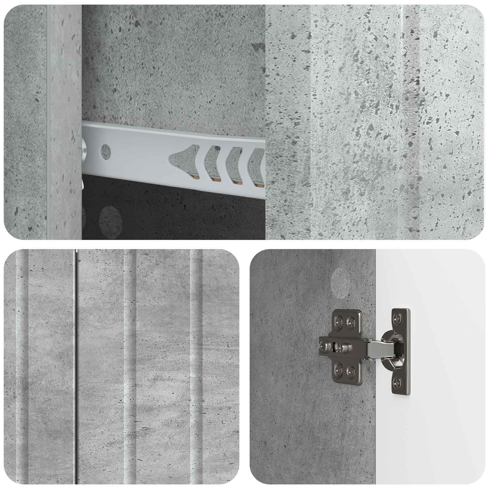 vidaXL Bufet Betonowy szary 89 x 34,5 x 62 cm Drewno inżynieryjne