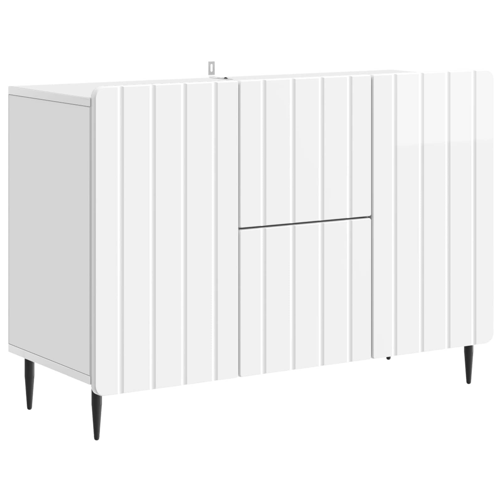 vidaXL Bufet Biały wysoki połysk 89 x 34,5 x 62 cm Drewno inżynieryjne