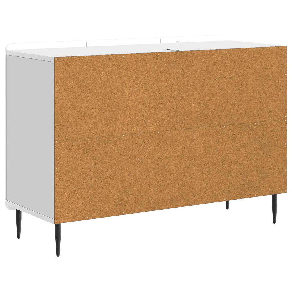 vidaXL Bufet Biały wysoki połysk 89 x 34,5 x 62 cm Drewno inżynieryjne