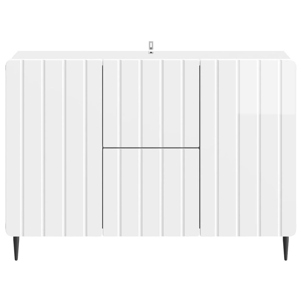vidaXL Bufet Biały wysoki połysk 89 x 34,5 x 62 cm Drewno inżynieryjne