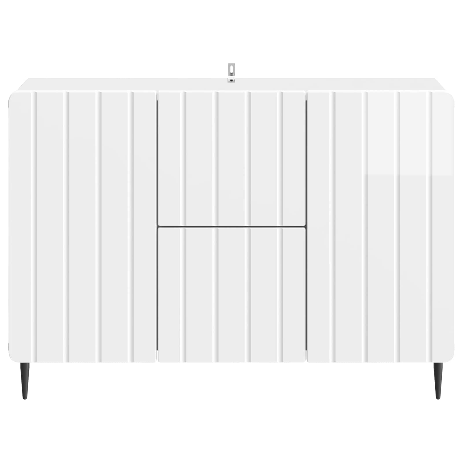 vidaXL Bufet Biały wysoki połysk 89 x 34,5 x 62 cm Drewno inżynieryjne