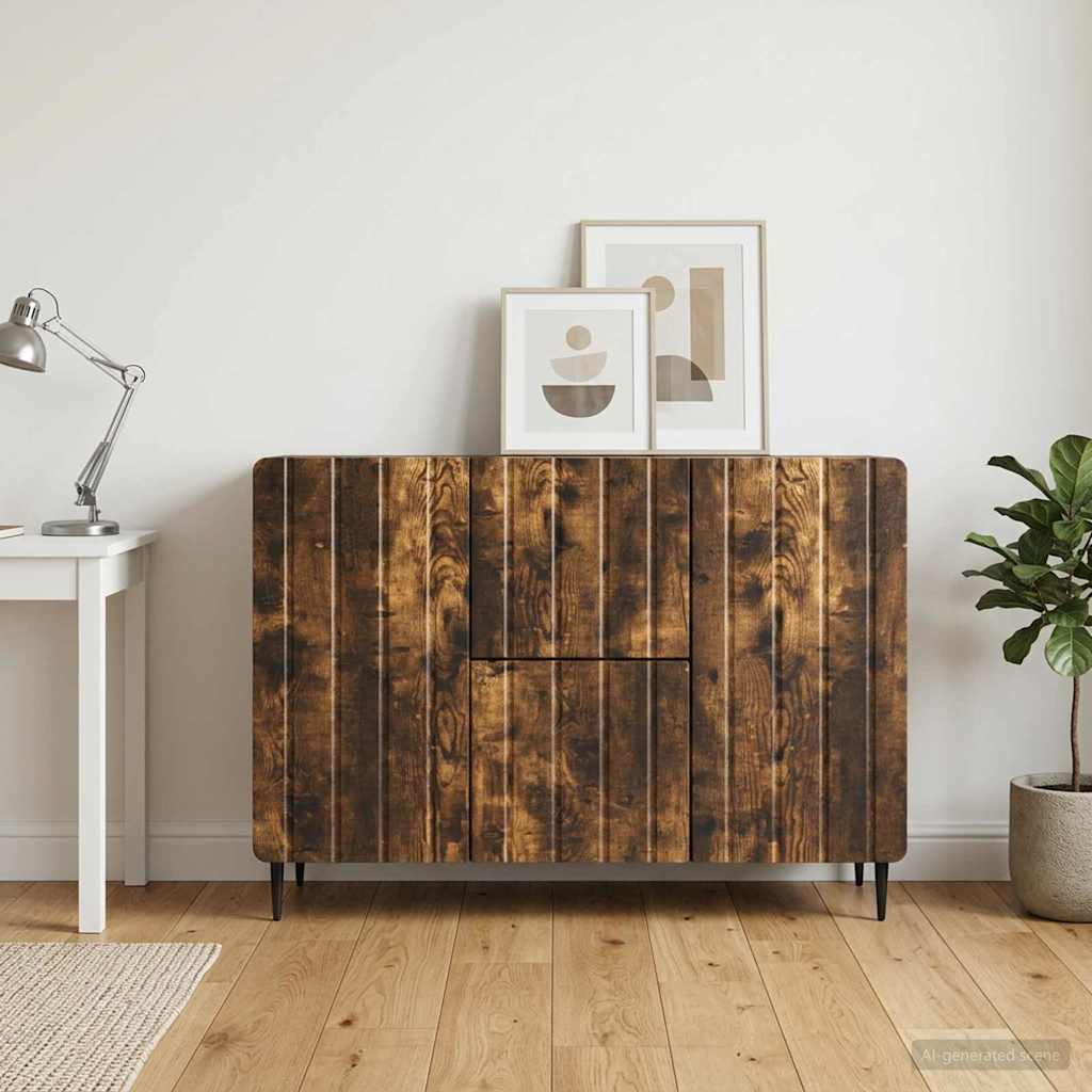 vidaXL Bufet Dąb wędzony 89 x 34,5 x 62 cm Drewno inżynieryjne