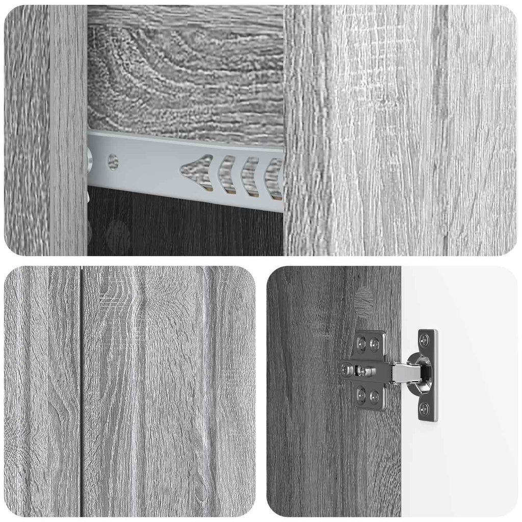 vidaXL Bufet Szary Sonoma 89 x 34,5 x 62 cm Drewno inżynieryjne