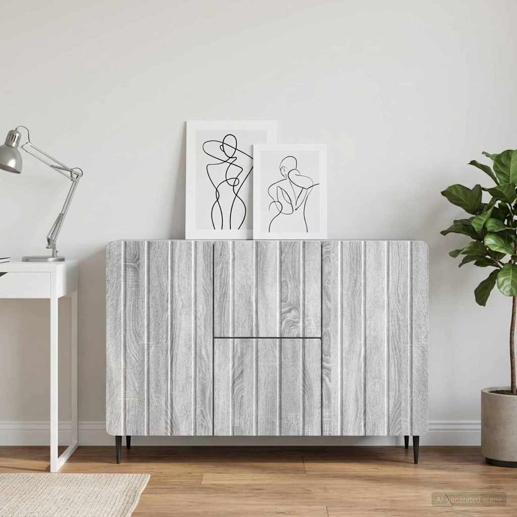 vidaXL Bufet Szary Sonoma 89 x 34,5 x 62 cm Drewno inżynieryjne
