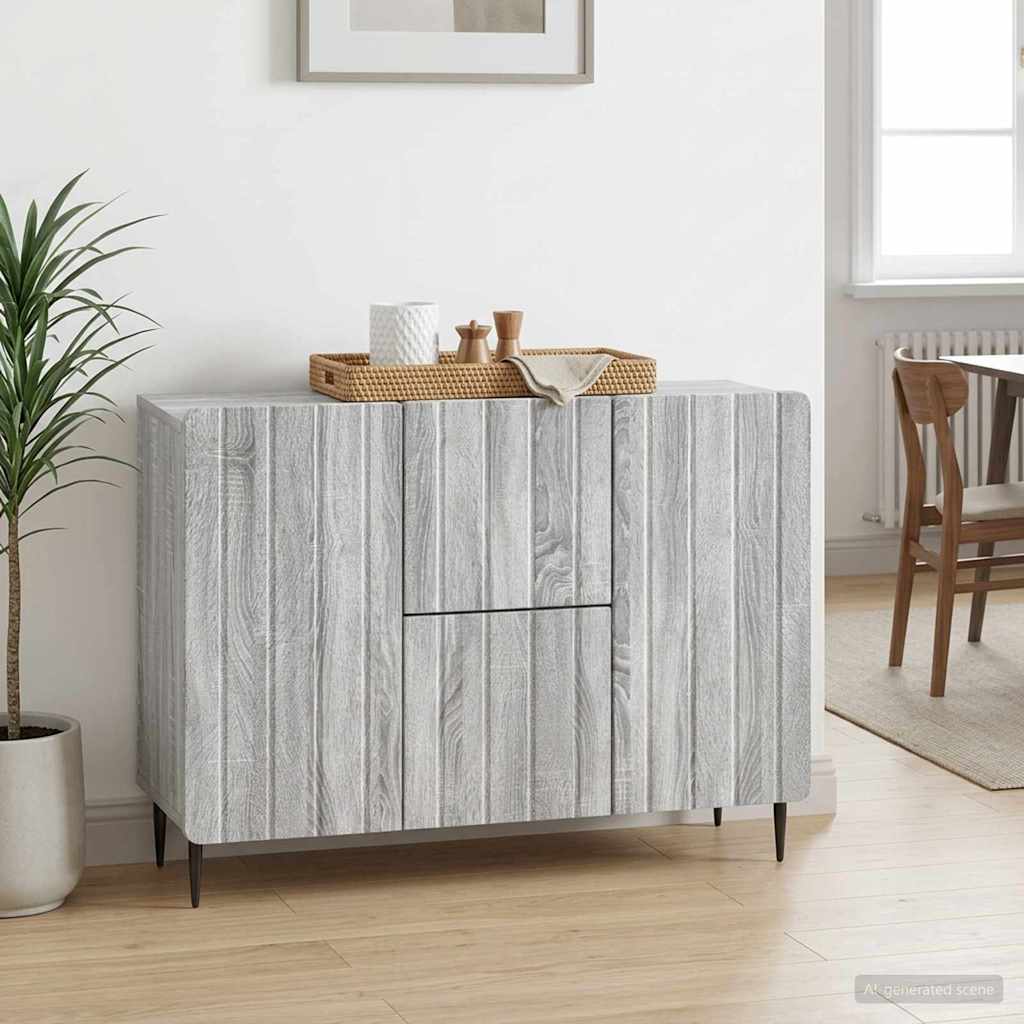 vidaXL Bufet Szary Sonoma 89 x 34,5 x 62 cm Drewno inżynieryjne
