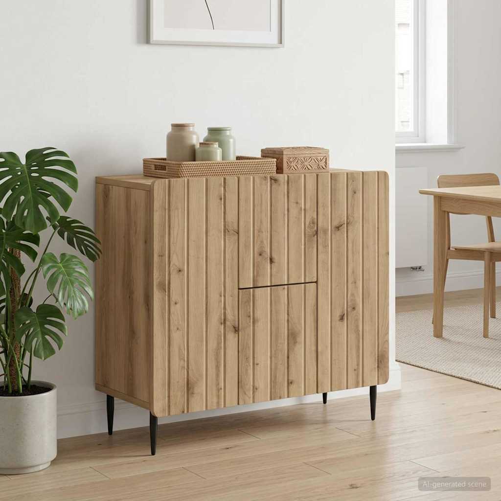 vidaXL Bufet Dąb artisan 89 x 34,5 x 62 cm Drewno inżynieryjne